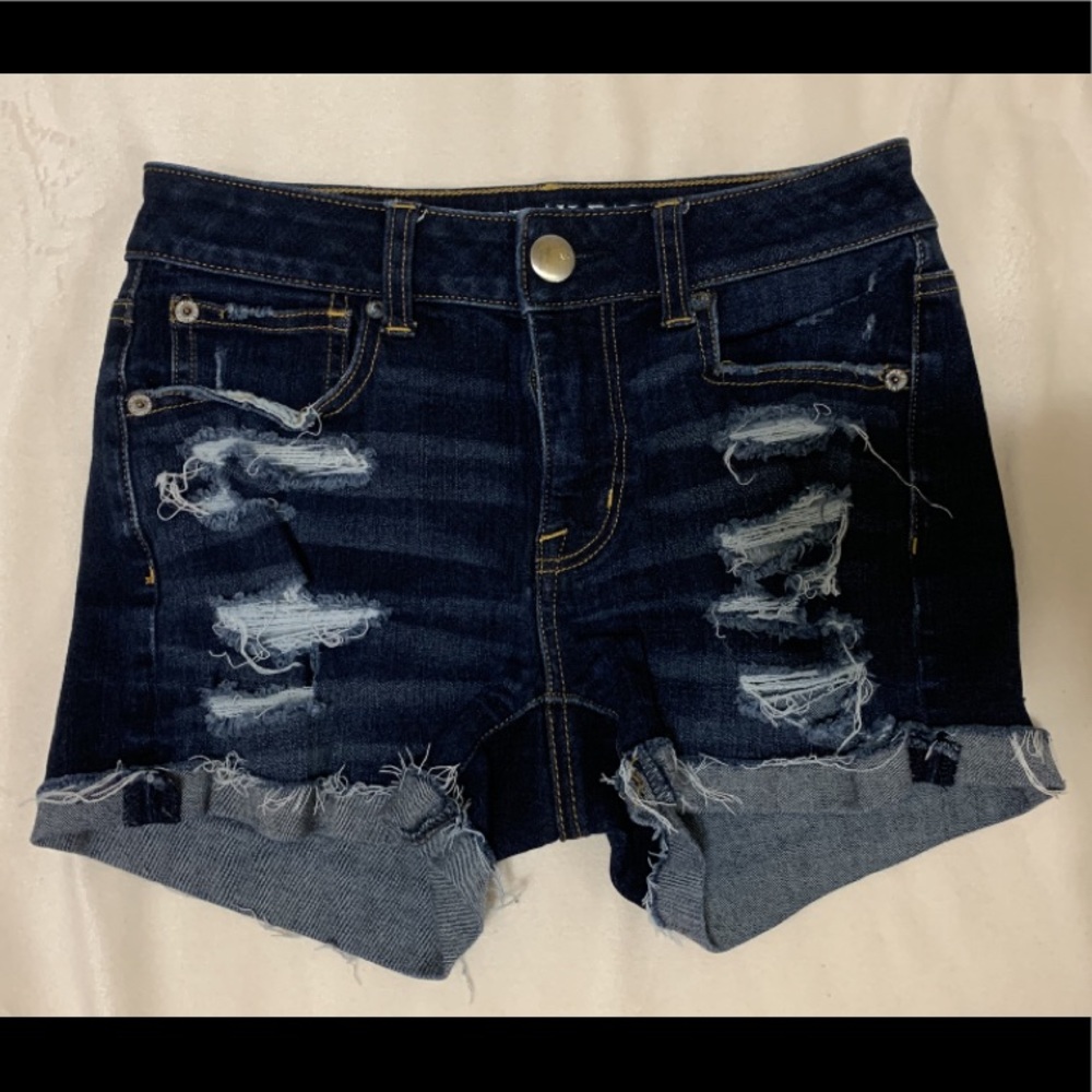 Ripped Denim Shorts